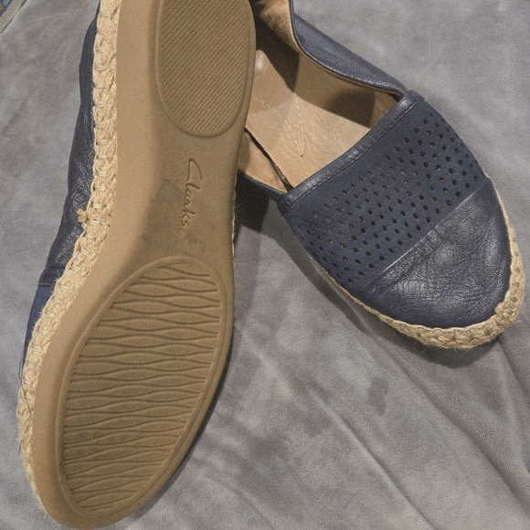 Clarks Navy Espadrille Flats - Picture 2 of 4